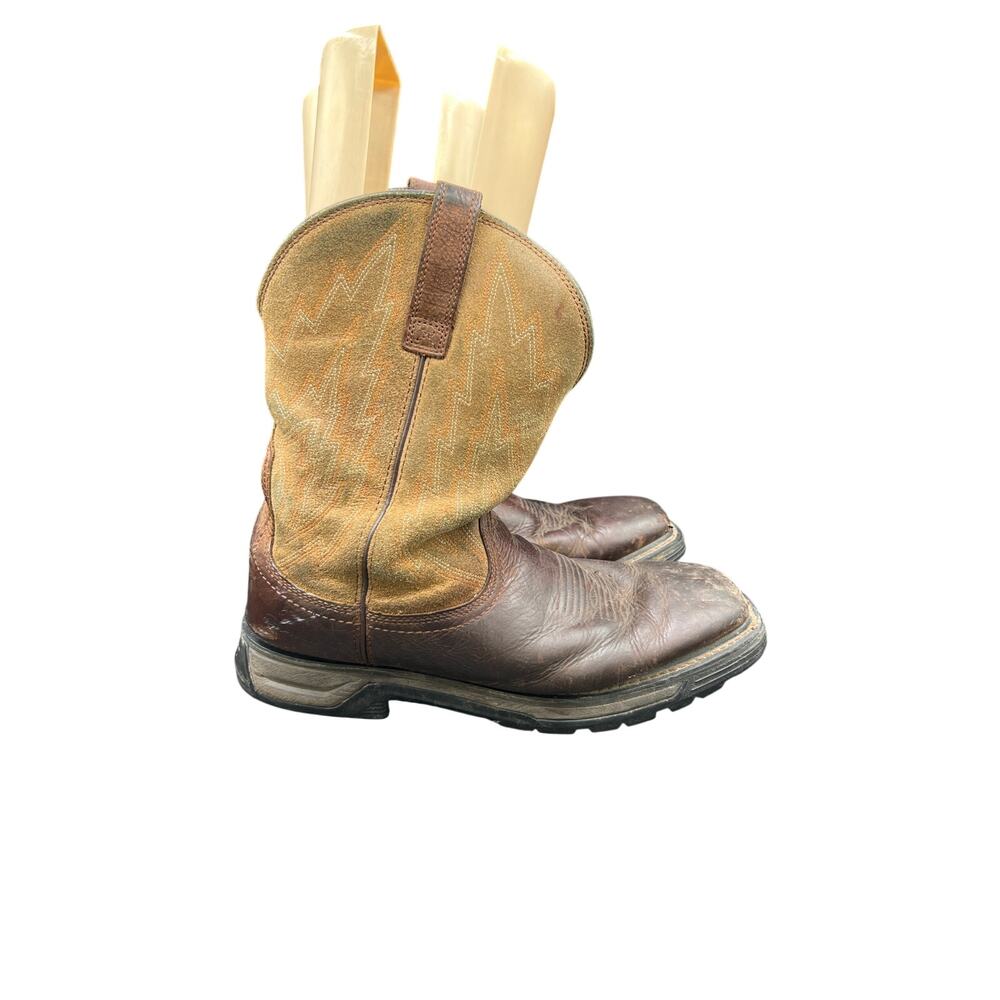 Ariat Work Sz 13 Brown Leather Pull-On Work Boots ASTM EH Western Ranch Cowboy - Picture 7 of 9